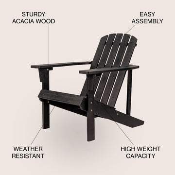 Westport Outdoor Patio Traditional Acacia Wood Adirondack Chair
